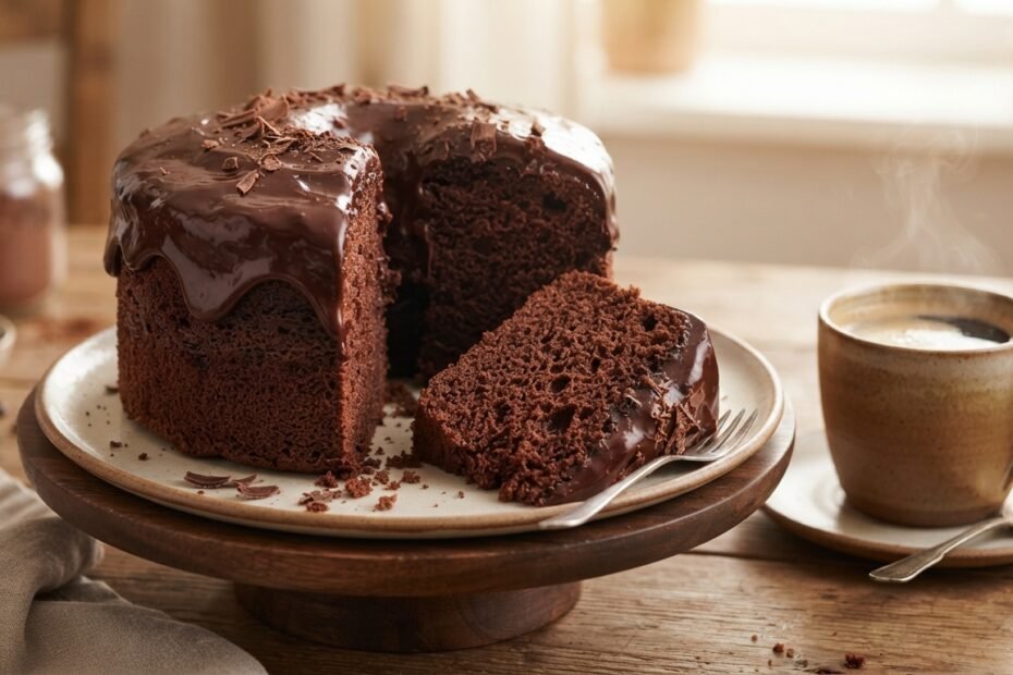 Bolo de chocolate caseiro pronto