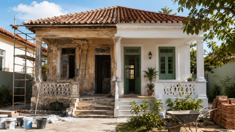 Casa antiga brasileira passando por reforma