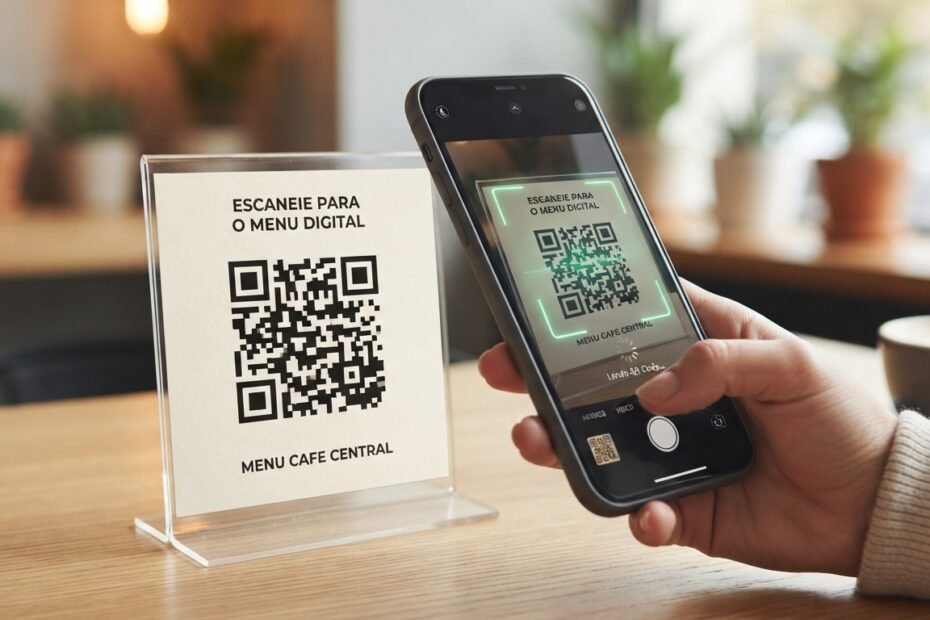 QR Code sendo escaneado pelo celular