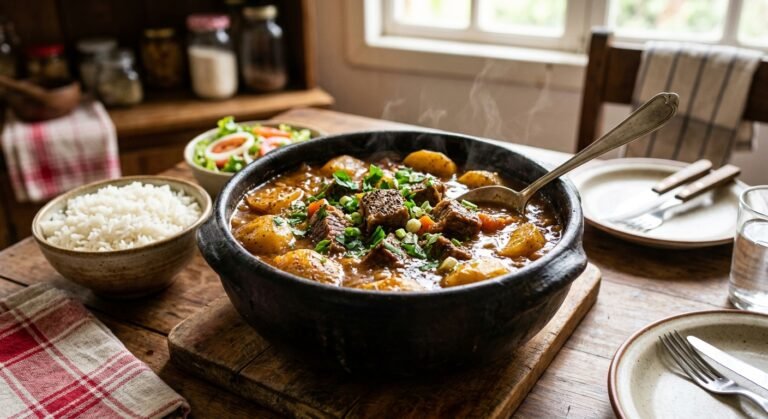 carne de panela com batatas