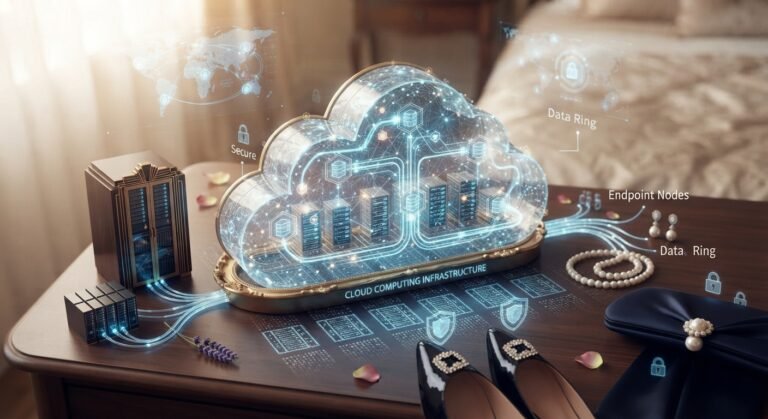 Ambiente de servidores e equipamentos de infraestrutura em um data center.