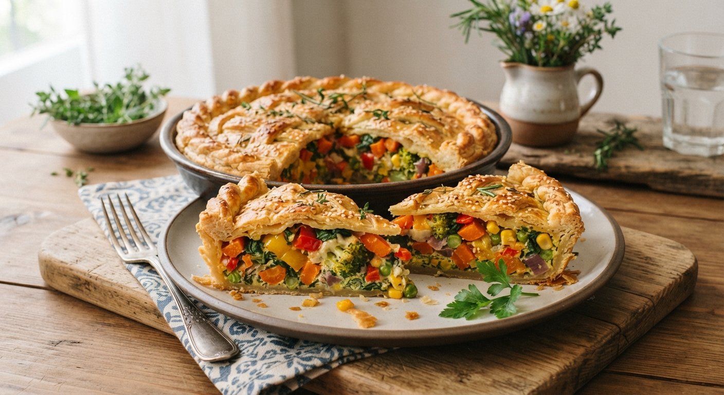 Torta salgada dourada